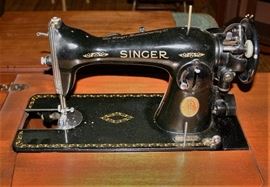 2 Singer Sewing Machines in Cabinets