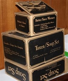 Earthware Warmers: Soup Set, Tureen, & Butter/Sauce