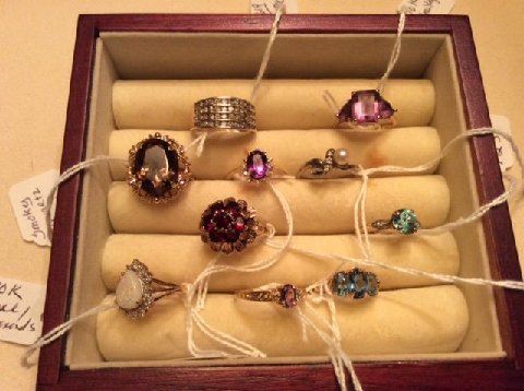 14k gold and gemstone rings