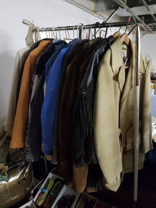 Several different leather jackets 