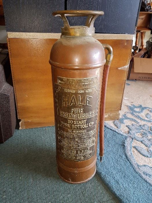 Antique copper fire extinguisher 