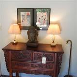 ANTIQUE BRONZE BUST OF BUDDHA