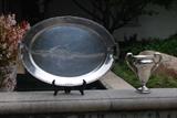 GORHAM STERLING PLATTER AND STERLING ENGRAVED TROPHY