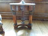 6.  Antique round marble top side table with bronze ormolu  accents-  Asking:  $995