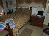 28.   Queen size bed, deluxe pillow top mattress & box spring, two night stands, bench & armoire  -   Asking:  $1250