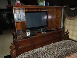 74.  Thomasville king size headboard/bed, deluxe pillow top mattress & box spring, two night stands & entertainment center – Asking:  $2500