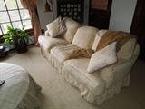 61.  Shabby chic couch, large ottoman, club chair & wingback chair -  Asking:  $65 - $200