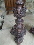 65.  Maitland Smith bronze pedestal/plant/candle holders – one pair -  4 ‘ tall - 120 lbs – Asking:  $895