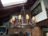 45.  Iron chandelier in den –  44” diameter -   Asking $1200
