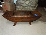 59.  Handmade footed boat style wood planter – Asking:  $195