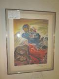 "MOTHER LOVE"  BY David A. Siqueiros   1968
original colored litho  123/300
Provenance:  Galerie DeVean