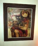 "PUSSY"  (GIRL WITH CAT)
ORIGINAL OIL ON CANVAS BY JOAN ERBE