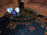 ITALIAN wrought iron coffee table with glass top from
'JULES BUCCIERI"