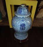 EARLY CHING DYNASTY COVERED TEMPLE JAR - SIGNED