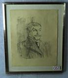 Lucien Guitry (from Portraits d'Acteurs et Actrices), gray ink lithograph by Henri de Toulouse-Lautrec Signed