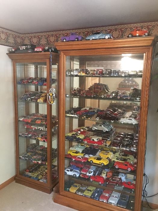 All of these Die cars are now on Shelves. Display cases ARE for sale.