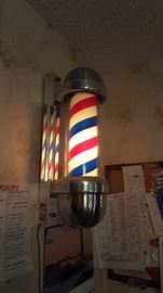Marvy Revolving Barber Shop Pole Light and it works!