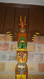 Totem Pole Native American Hand Crafted
