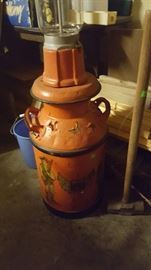 Milk Can with Bubble Gum Machine on top