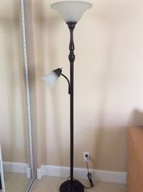 Two tier brown/ black floor lamp