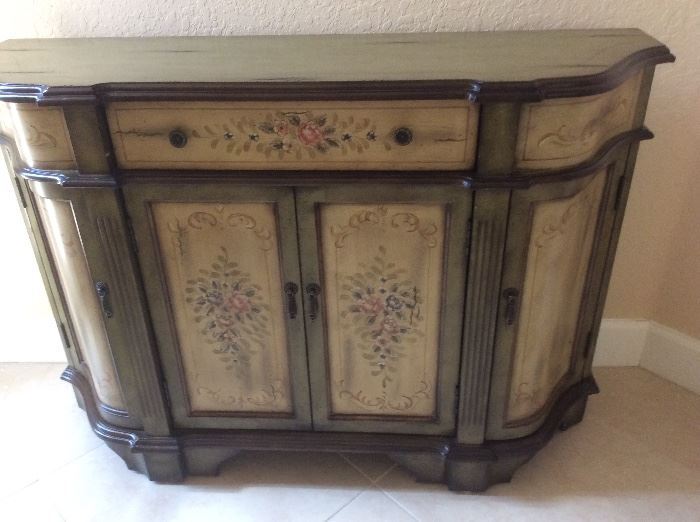 Painted cabinet with painted doors and drawer