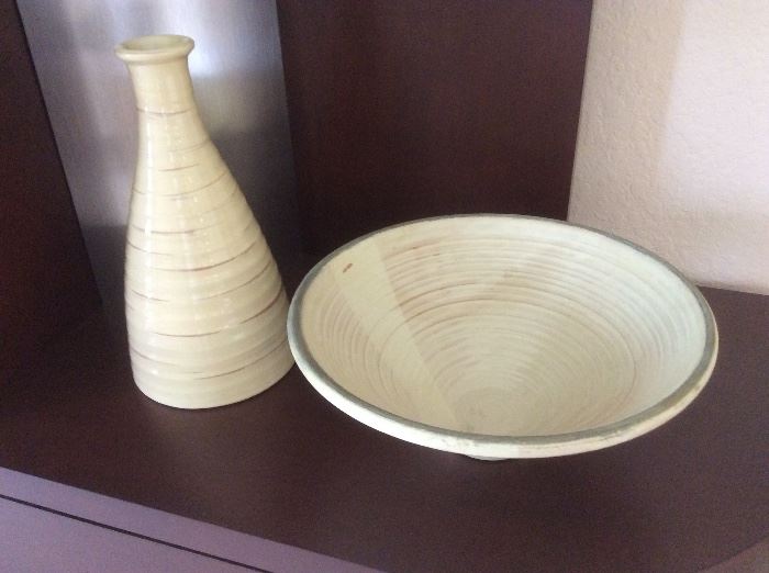 Large decorative bowl and vase