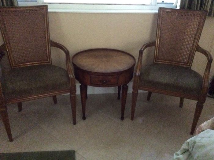 Vintage pair of chairs and table