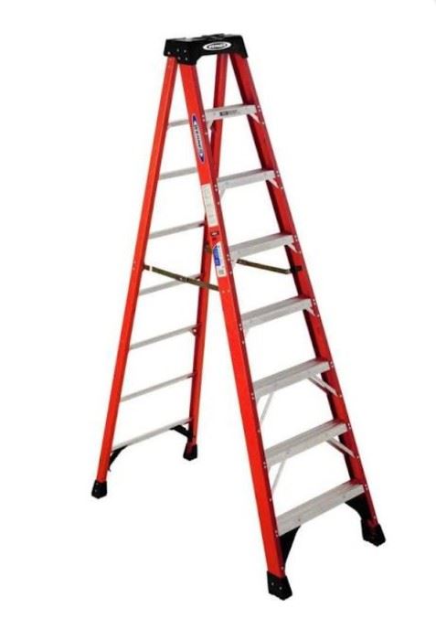 8 ft. 300 lbs. Fiberglass Werner ladder *mint condition* stored indoors FIA08 *Made in USA!*