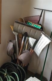  Miscellaneous garden tools, pots, hoses, supplies and more