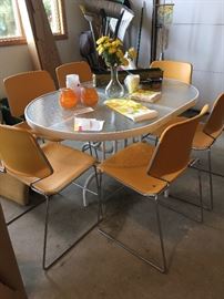  Mid-Century chrome and plastic chairs