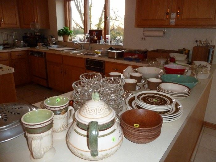 Assorted dishes and serveware