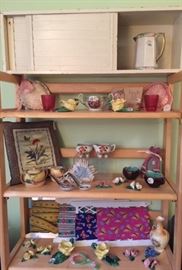 Small Louvered Cabinet, Ceramics and Sewing Trims