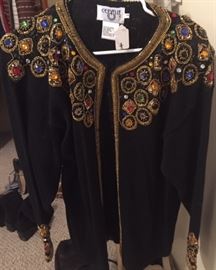 A Vintage New 1980s Beaded Cardigan