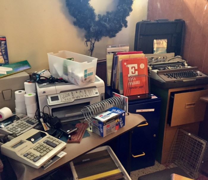 Vintage Typewriters, Printers, Ink, Office Supplies