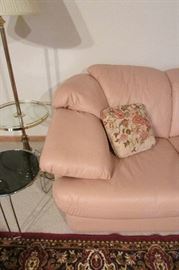 Yup we have two peach leather sofas