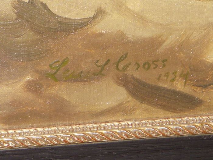 Signature on Lew Cross painting, showing date of 1934