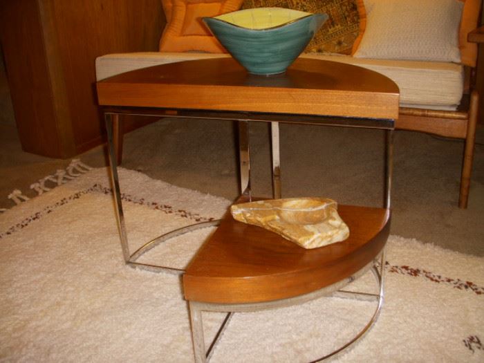 Circular step coffee or lamp table.  