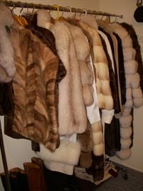 Rack of fur coats