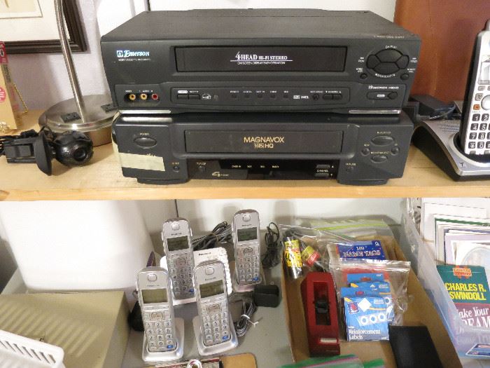 VHS Tape Players, Panasonic Cordless Phones, Office Supplies