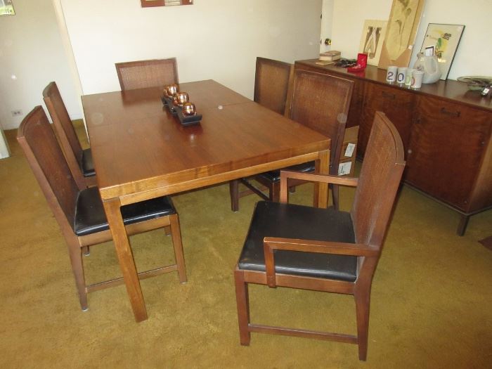 fab dining room set, 2 leaves, 6 chairs, awesome, sideboard is priced separately.