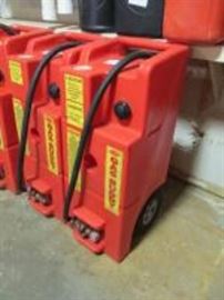 Several Todd 16 Gallon Gas Buddy Portable Fuel Tanks