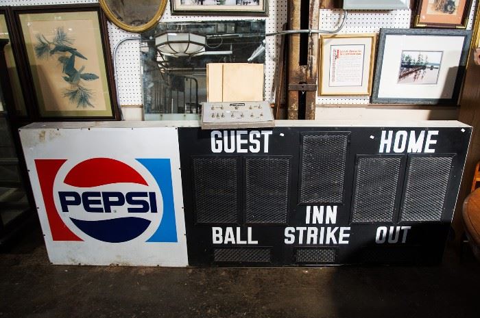This baseball scoreboard was made by the Electro-Mech Corp.  Scoreboard most definitely works for all to see!  With you at the helm of the controls, the score will ALWAYS be in favor of your home team!