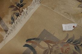 Fine Wool Rug

Some stains, need professional cleaning. Cream colored, floral patterning.
Rug Number: 1001378
Description: Chinese
Size: 6' x 9'
Fiber: 100% wool pile
Annapolis: 62410 CHC
Original Price was: $2995