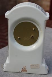  Belleek Porcelain Collection

Includes 8 pieces of fine Irish Beleek Porcelain.

1 Carlingford Cache Pot, 5 3/4"tall
1 "Happy Anniversary" Plate, 9" diameter
1 vine clock, 7 1/2"tall
1 ring holder
1 house-shaped ornament, inside marked "Thirteenth Edition"
1 Claddagh Make-Up Bell
1 leprechaun figurine, 5"tall
1 "Himself" titled mug, 4 3/4"tall

All pieces are in very good condition, no wearing of paint or chipping of ceramics. 