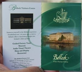  Belleek Porcelain Collection

Includes 8 pieces of fine Irish Beleek Porcelain.

1 Carlingford Cache Pot, 5 3/4"tall
1 "Happy Anniversary" Plate, 9" diameter
1 vine clock, 7 1/2"tall
1 ring holder
1 house-shaped ornament, inside marked "Thirteenth Edition"
1 Claddagh Make-Up Bell
1 leprechaun figurine, 5"tall
1 "Himself" titled mug, 4 3/4"tall

All pieces are in very good condition, no wearing of paint or chipping of ceramics. 