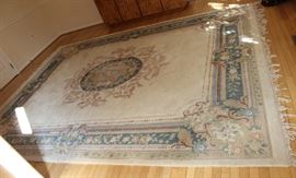 Genuine Chandella Wool Rug

100% Pure New Wool Pile Hand-Woven in India

Loom size: 11'o x 4
Carpet No 43
Code No 769
A Kumar Product

Overall very good condition. Depressions where dining table was, and some light stains. 