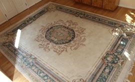 Genuine Chandella Wool Rug

100% Pure New Wool Pile Hand-Woven in India

Loom size: 11'o x 4
Carpet No 43
Code No 769
A Kumar Product

Overall very good condition. Depressions where dining table was, and some light stains. 