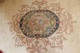 Genuine Chandella Wool Rug

100% Pure New Wool Pile Hand-Woven in India

Loom size: 11'o x 4
Carpet No 43
Code No 769
A Kumar Product

Overall very good condition. Depressions where dining table was, and some light stains. 