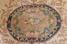 Genuine Chandella Wool Rug

100% Pure New Wool Pile Hand-Woven in India

Loom size: 11'o x 4
Carpet No 43
Code No 769
A Kumar Product

Overall very good condition. Depressions where dining table was, and some light stains. 