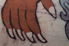 Large Aztec Batik Art Hanging

Very fine material and design. Frame measures 45 3/4"tall x 32 3/4"wide. Art and frame both in excellent condition. Made with Batik treatment. 